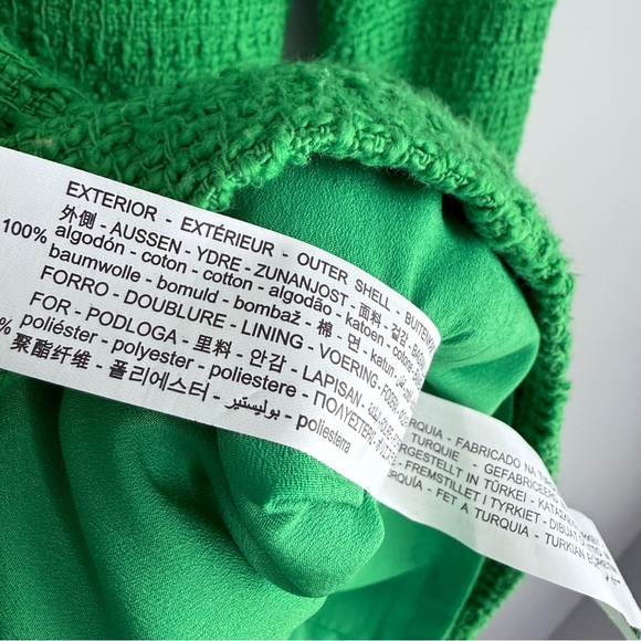 ZARA Kelly Green Textured Tweed Mini Dress Jewel Buttons NWT S Blogger Favorite - Picture 14 of 16